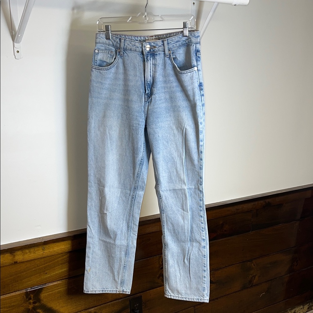 We‎ The Free Light Blue Pacifica High Rise Slim Straight Leg Jeans- 28